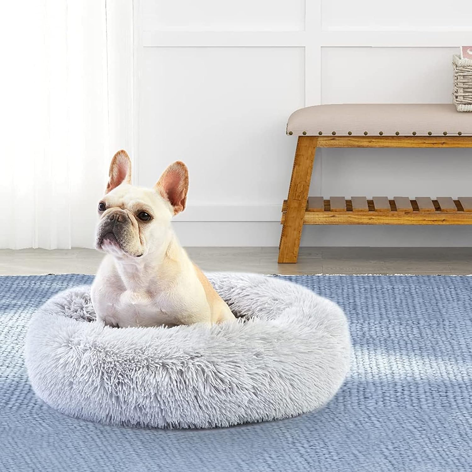Enjamoy Plush Donut Dog Bed, Calming Round Dog | PetNestUK