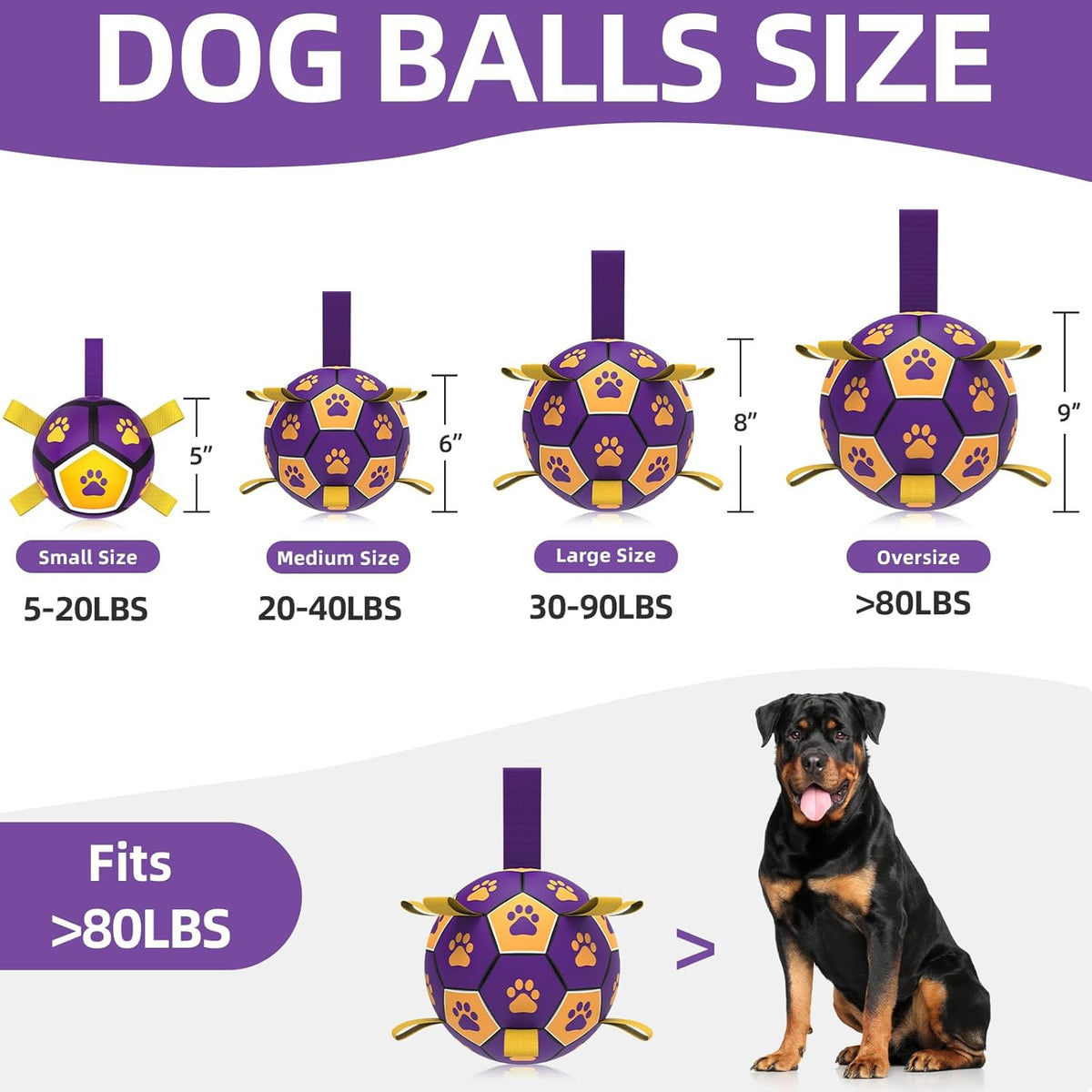HETOO Dog Football with Grab Tabs