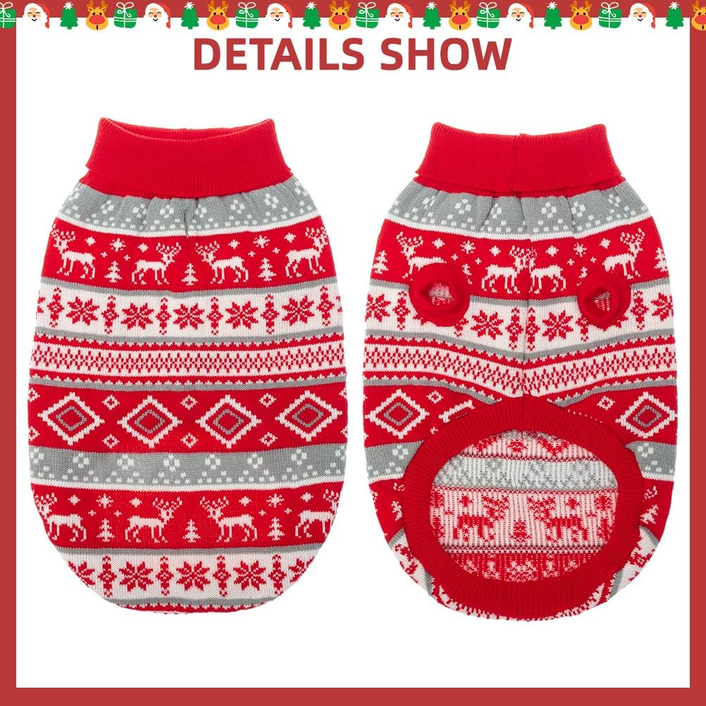 BINGPET Classic Dog Jumper Snowflake Elk Pattern | PetNestUK