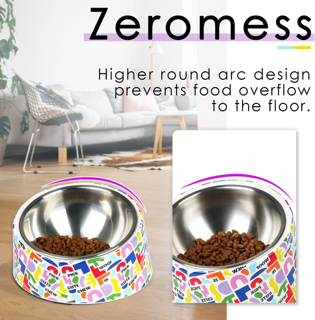 SuperDesign Slanted Stainless-Steel Pet Bowl