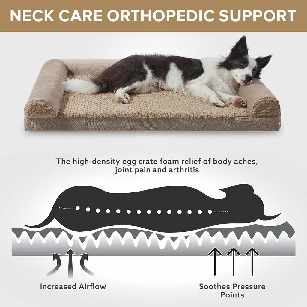 FURTIME Large Dog Bed(89 x 64cm), Orthopedic | PetNestUK