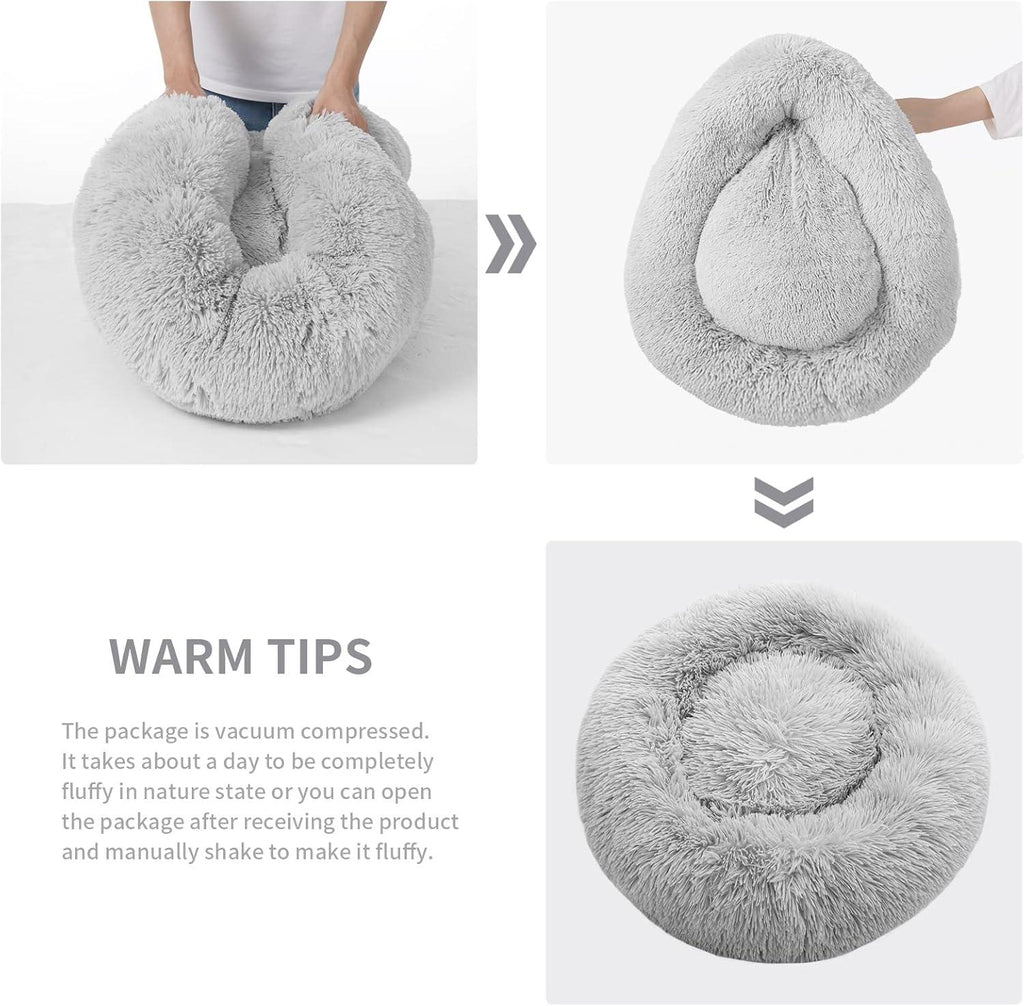 YOJOGEE Faux-Fur Donut Pet Bed