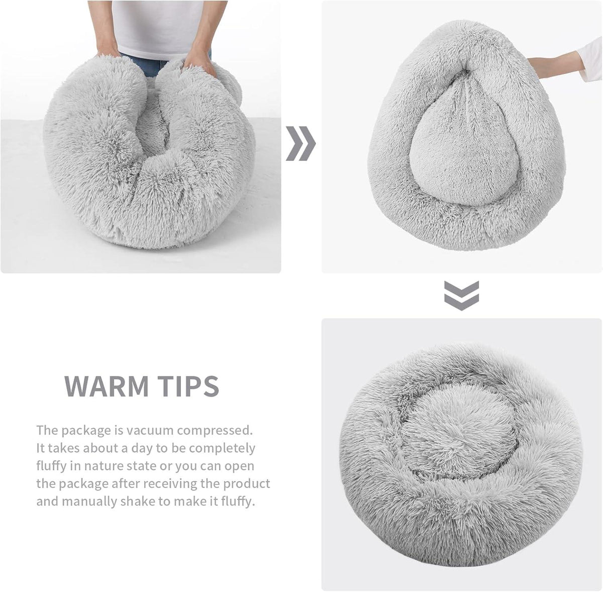YOJOGEE Faux-Fur Donut Pet Bed