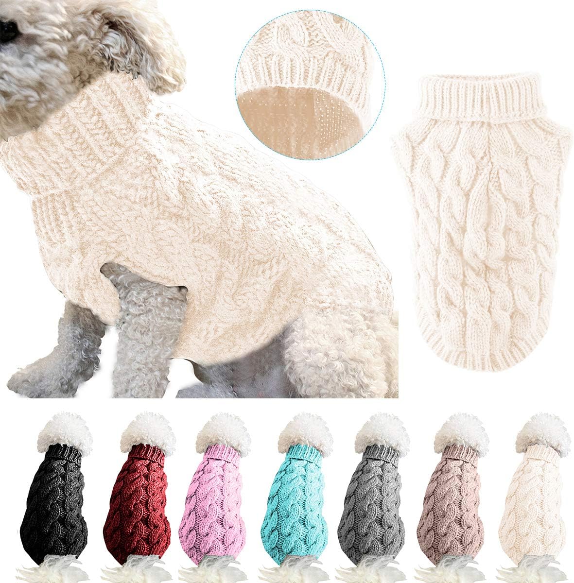 Pet Dog Turtleneck Knitting Sweater Coat Winter | PetNestUK