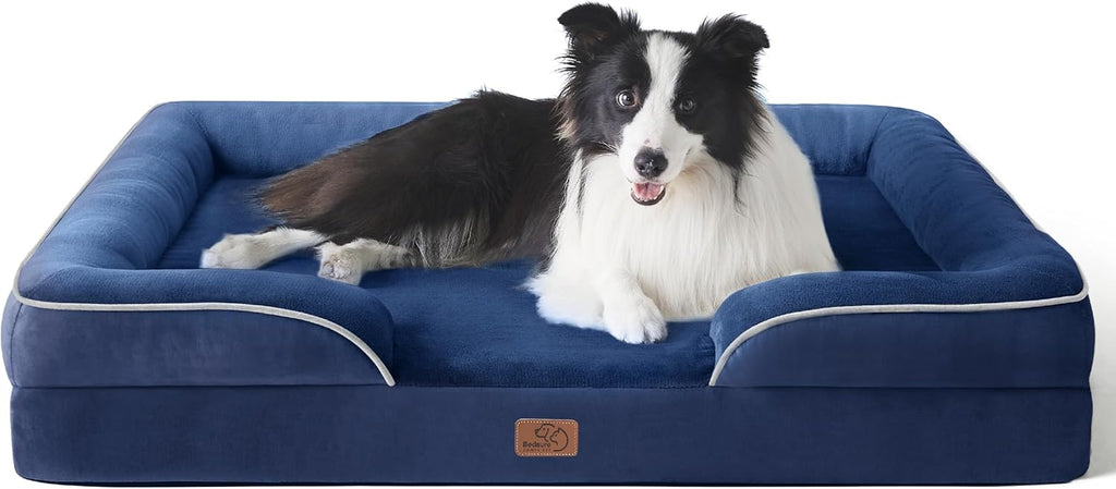 Bedsure Foam Dog Sofa Bed with Bolster Sides