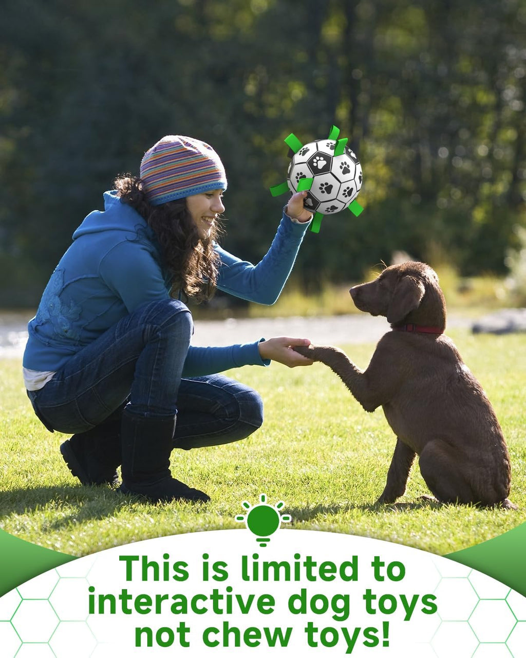 HETOO Interactive Dog Football Toys with Grab | PetNestUK