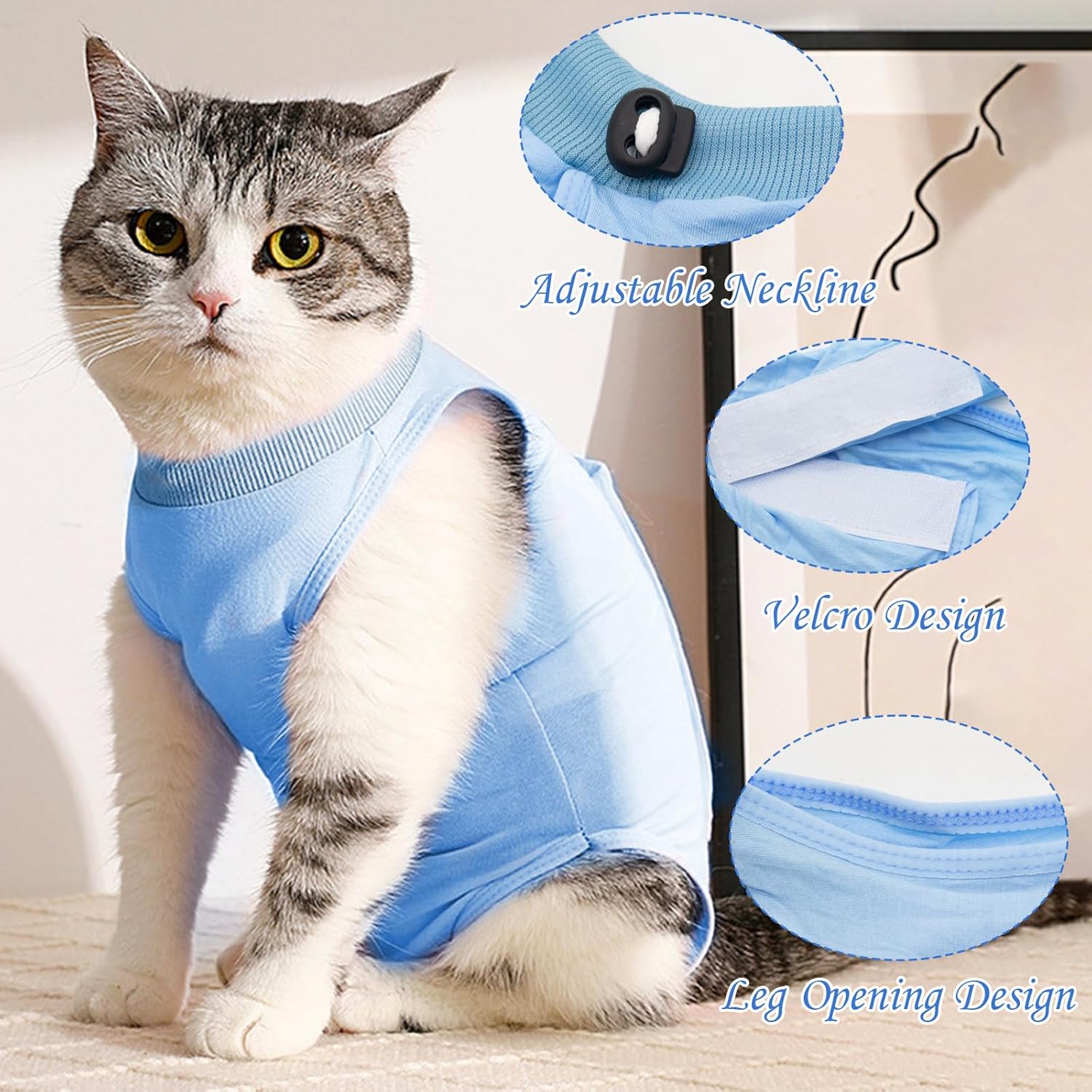 2PCS Cat Professional Recovery Suit, | PetNestUK
