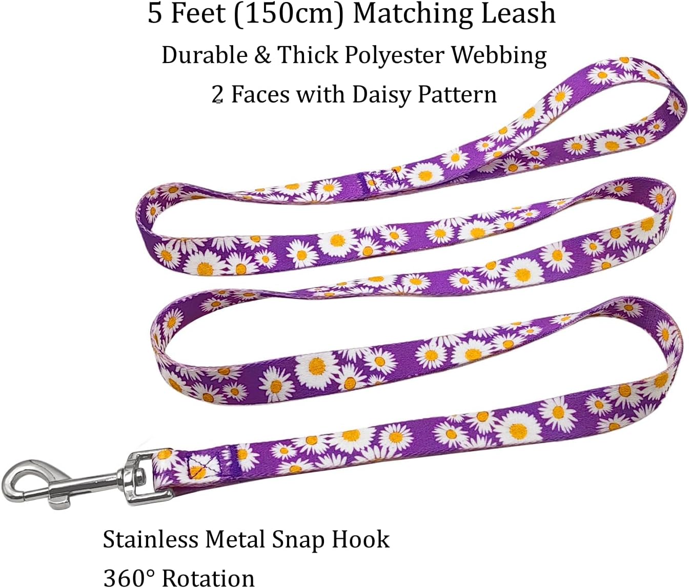 Olahibi Daisy Pattern Dog Collar and Leash | PetNestUK