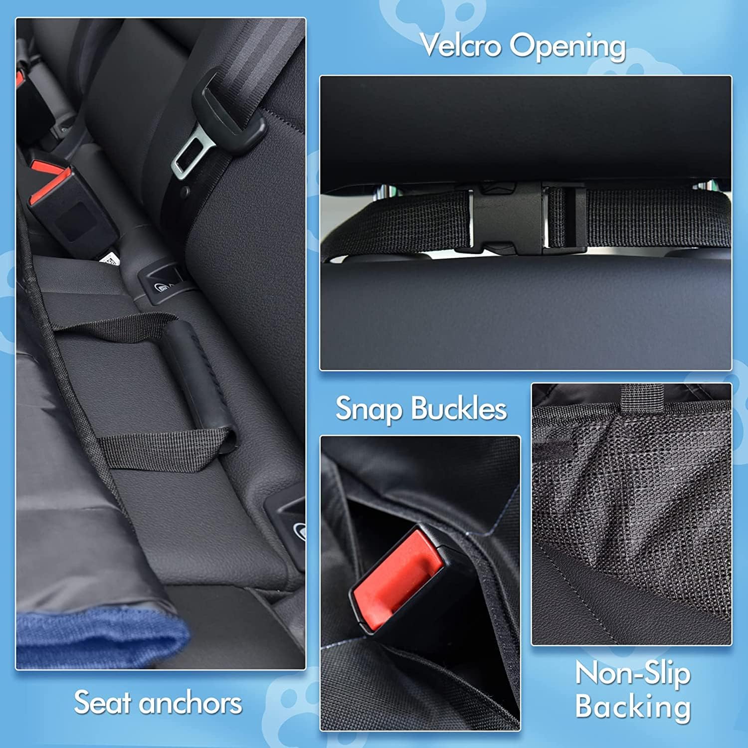 Hopidogie Dog Car Seat Cover 4-in-1, 100% | PetNestUK