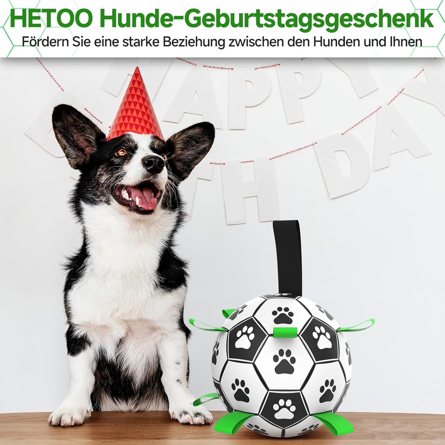 HETOO Interactive Dog Football Toys with Grab | PetNestUK