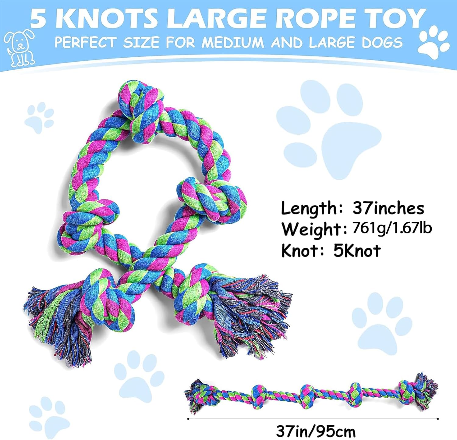 Aitmexcn Dog Rope Toys for Large Medium Dog | PetNestUK