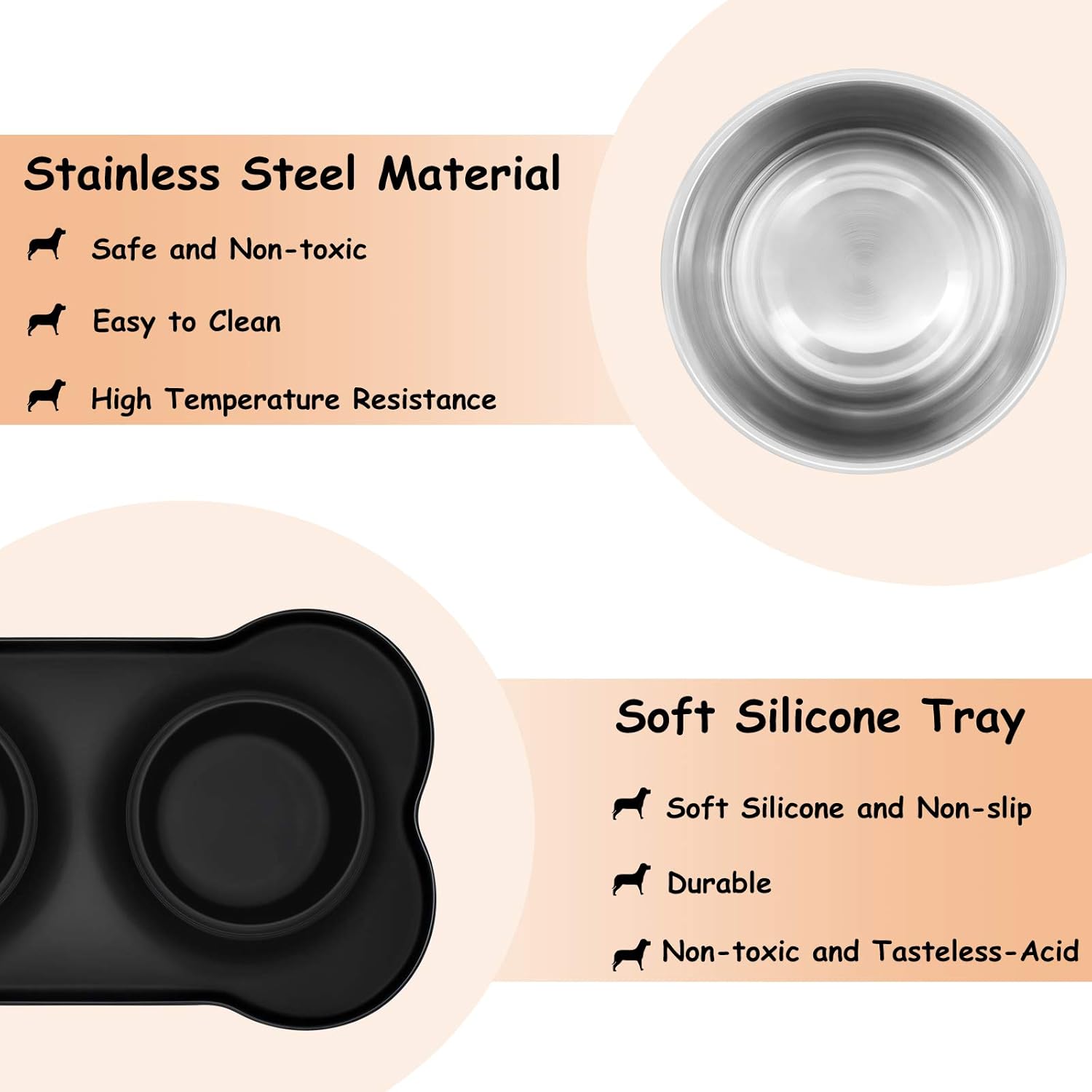 Dog Bowls, Puppy Bowl YOKA Double Stainless | PetNestUK