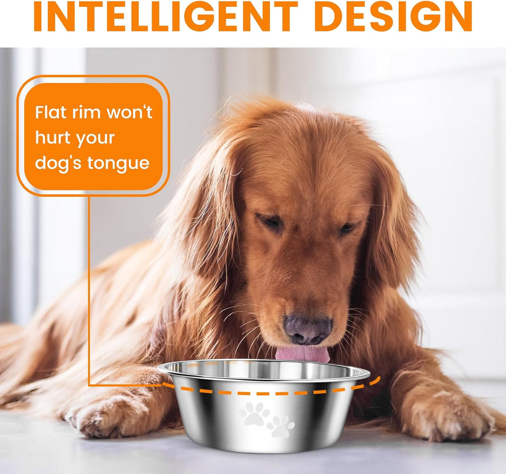 2 Pack Dog Bowls, Stainless Steel Dog Bowls with | PetNestUK