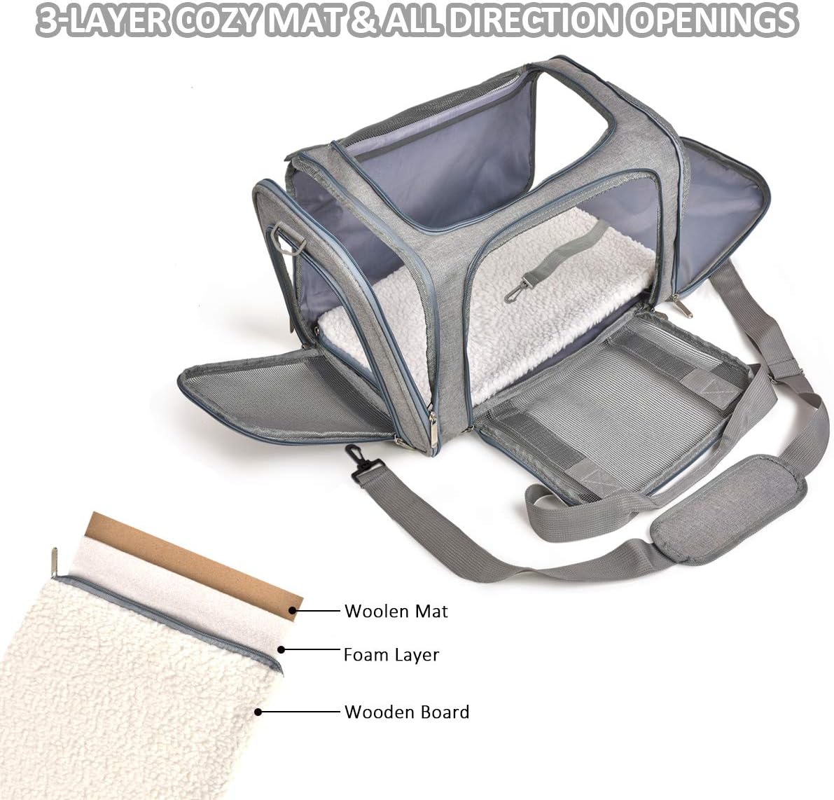 Qlfyuu Cat, Dog Carrier Portable, Soft Sided, | PetNestUK