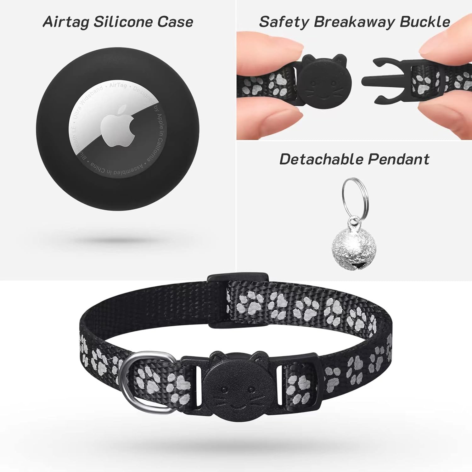 2 Pack Airtag Cat Collar Breakaway with | PetNestUK