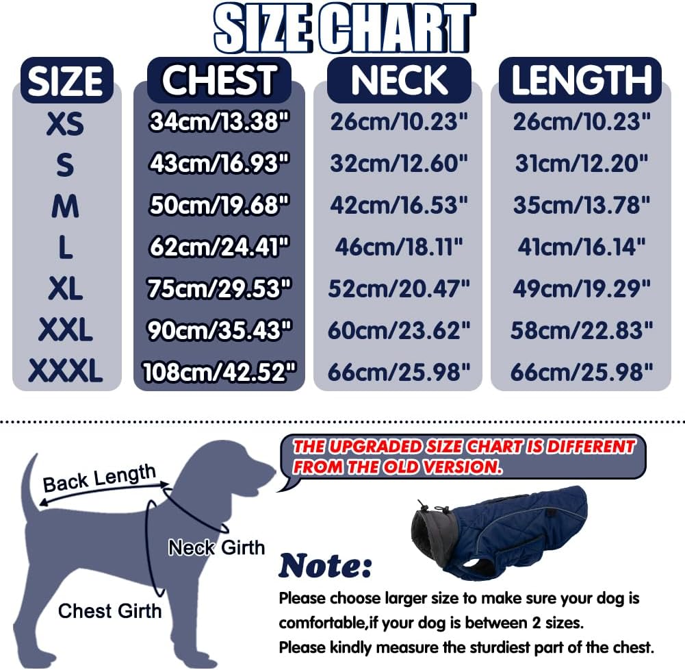EMUST Fleece-Lined Winter Dog Coat