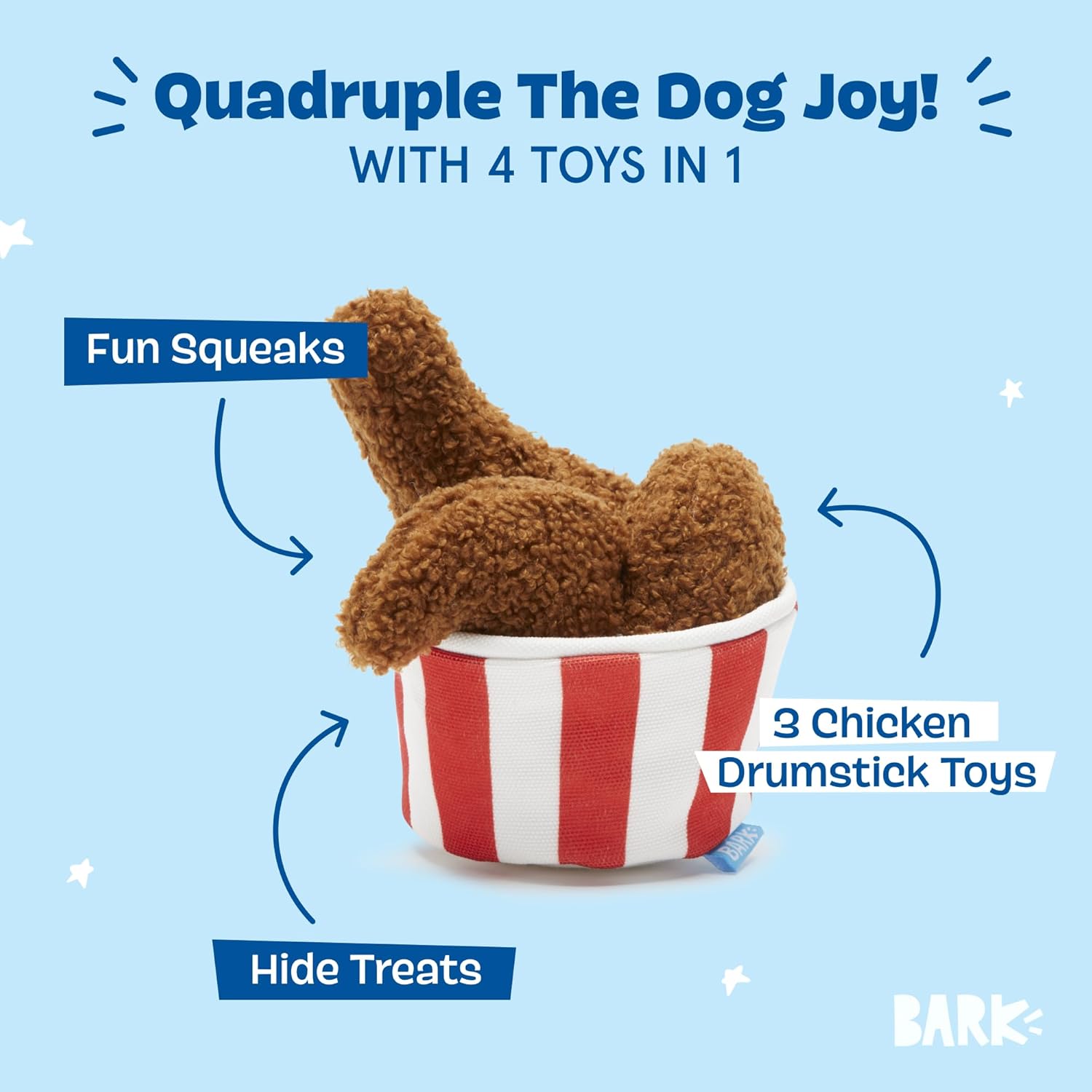 Barkbox 2 in 1 Interactive Plush Dog Toy - Rip | PetNestUK