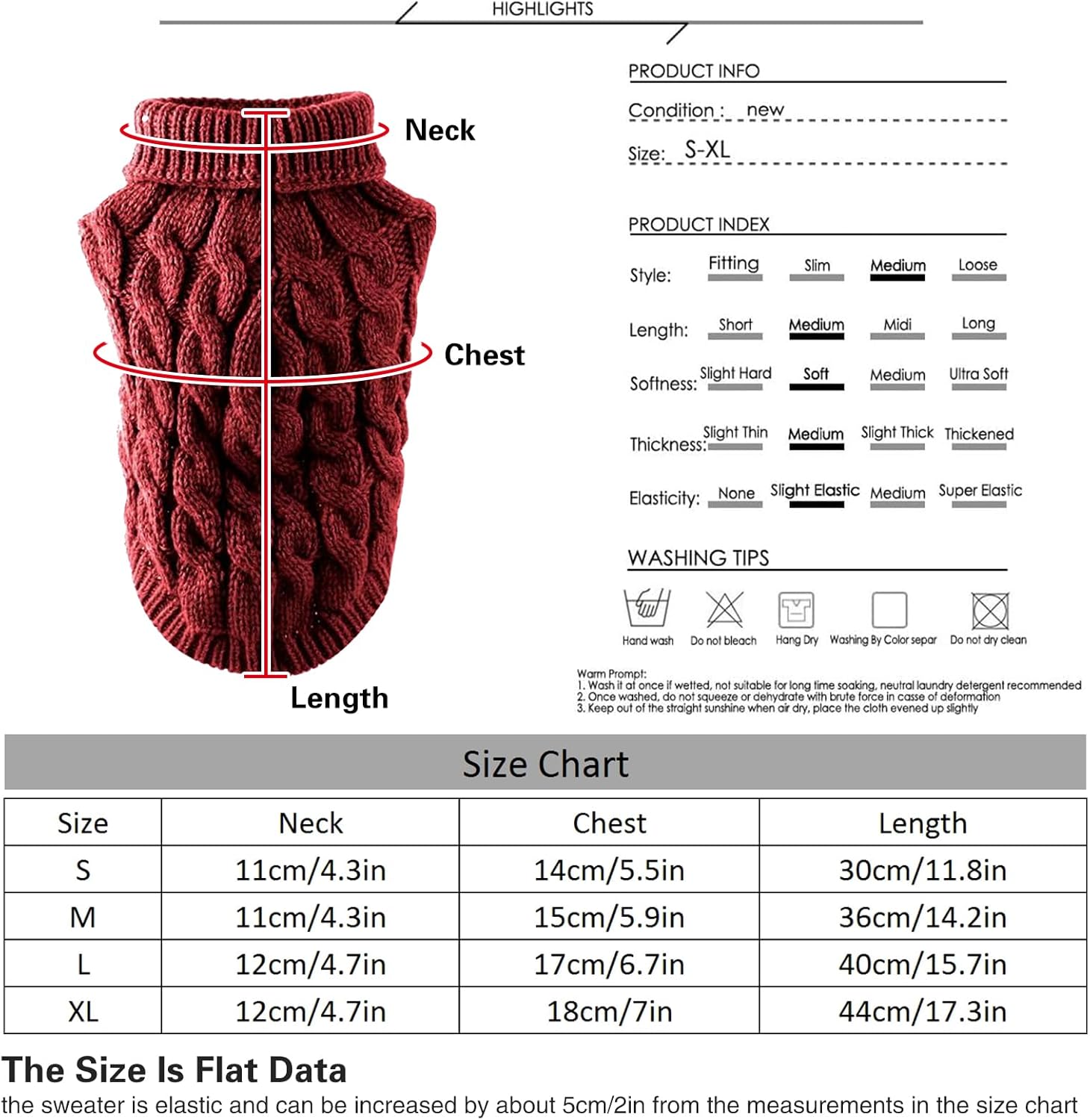 Pet Dog Turtleneck Knitting Sweater Coat Winter | PetNestUK