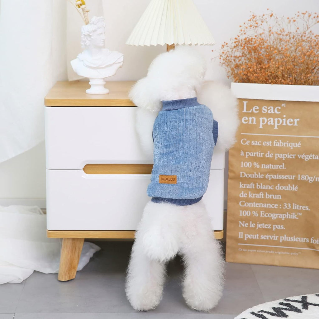 SMALLLEE_LUCKY_STORE Pet Ribbed Fleece Jumpers | PetNestUK