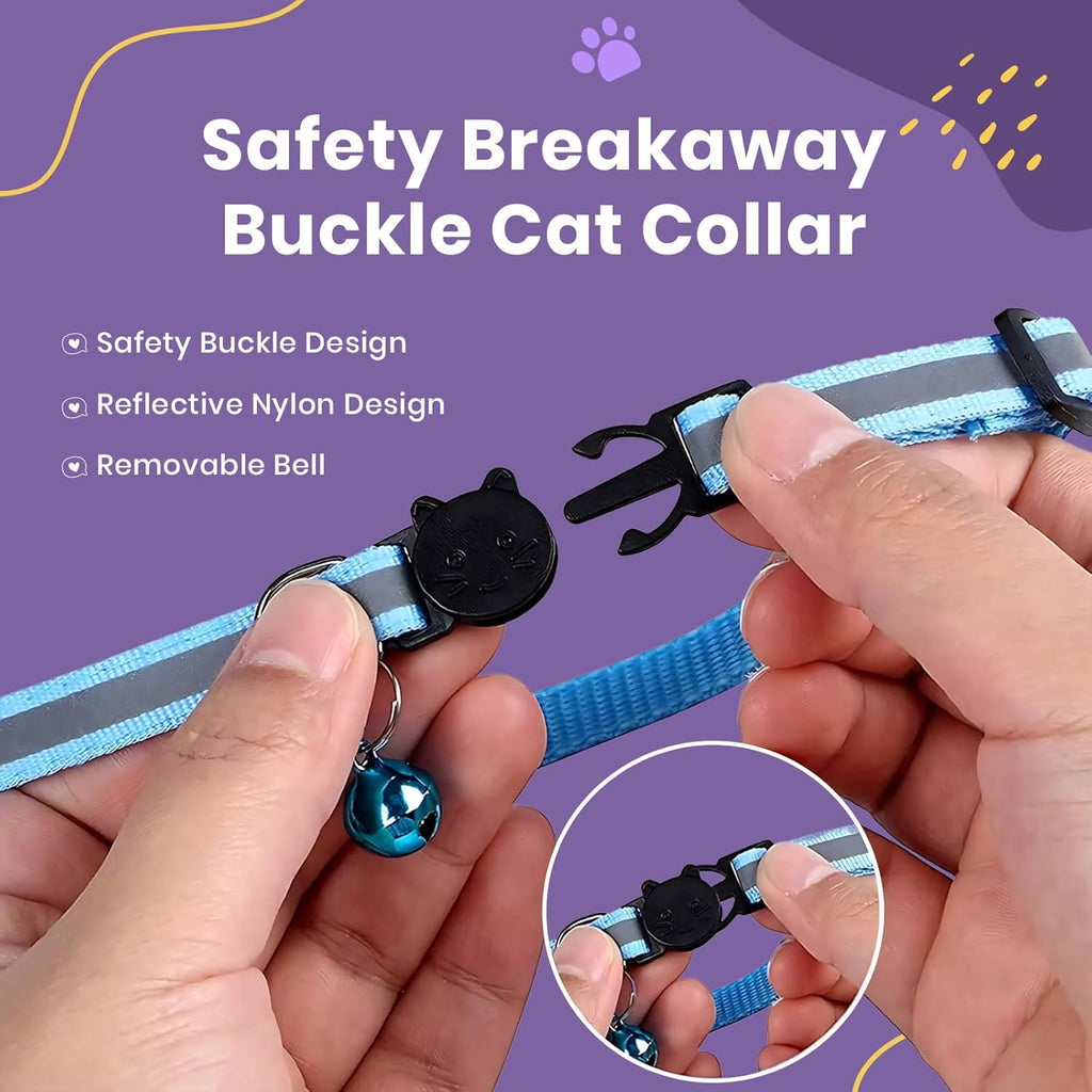Reflective Cat Collars with Bells- Quick Release | PetNestUK