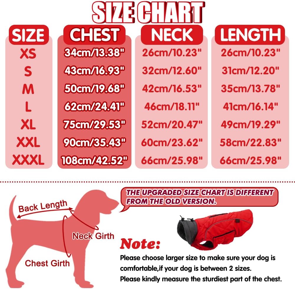 EMUST Winter Dog Coats, Fleece Dog Apparel for | PetNestUK