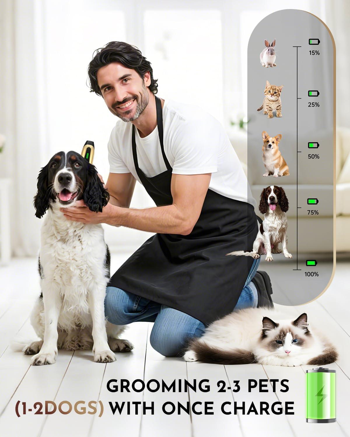 Dog Clippers Cordless, Professional Dog Trimmer, | PetNestUK