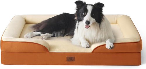 Bedsure Foam Dog Sofa Bed with Bolster Sides