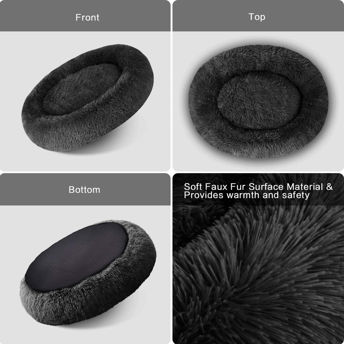 MFOX Faux-Fur Donut Pet Bed
