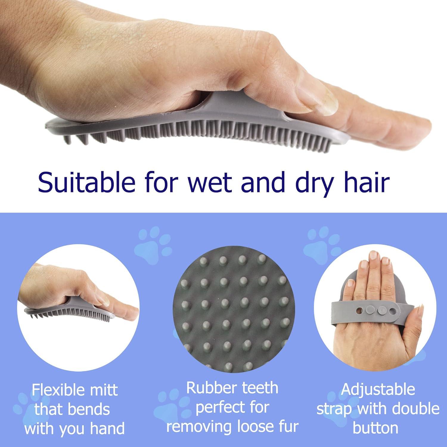 Dog Grooming Rubber Pet Mitt, Flexible Mitt that | PetNestUK