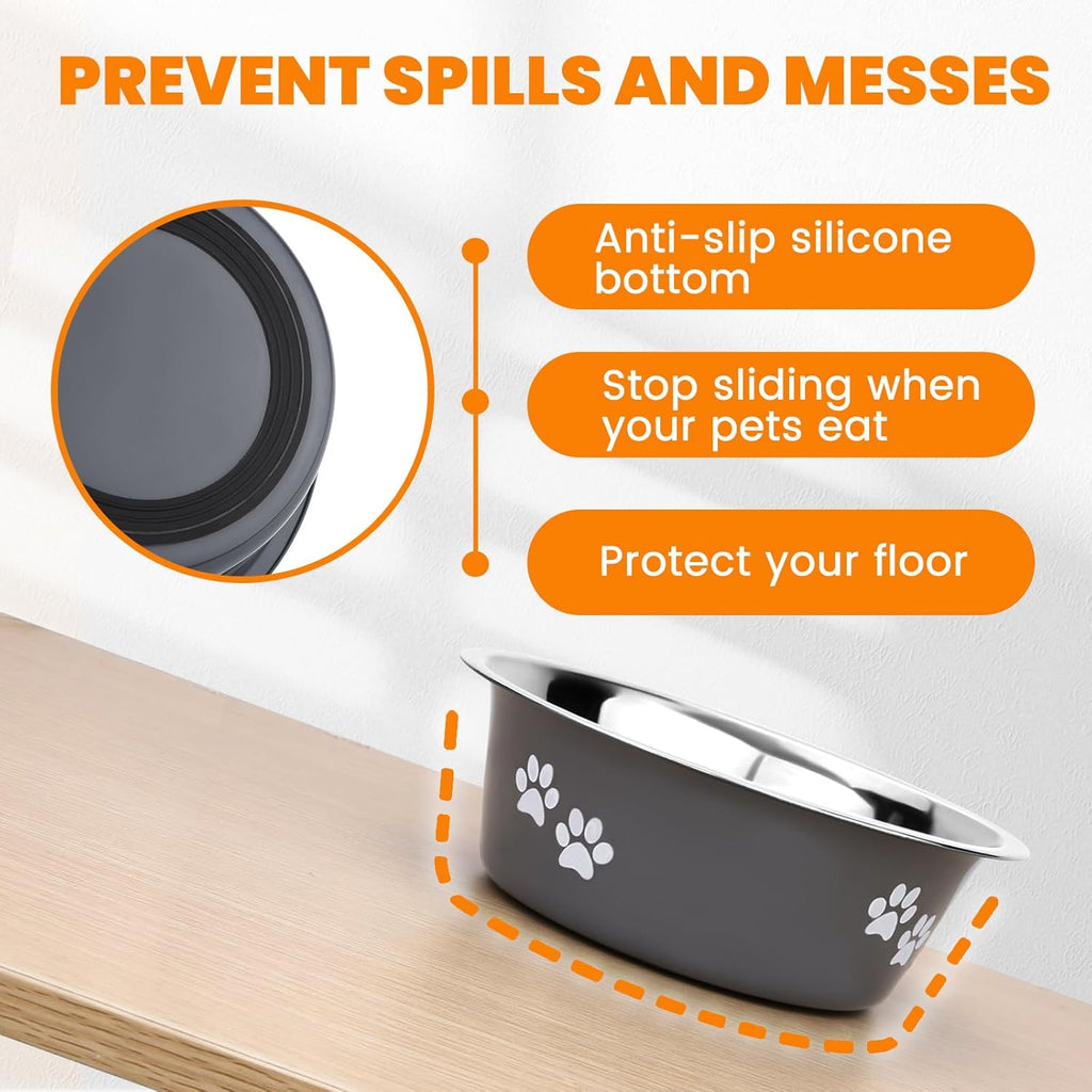 2 Pack Dog Bowls, Stainless Steel Dog Bowls with | PetNestUK