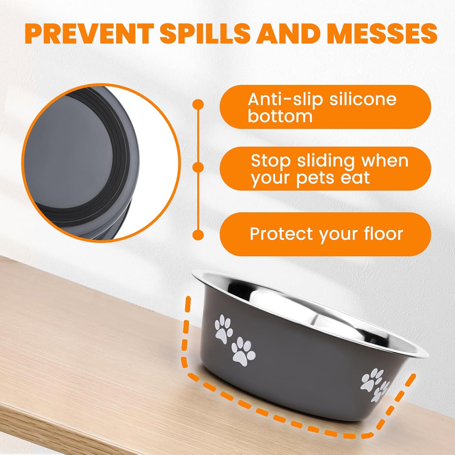 2 Pack Dog Bowls, Stainless Steel Dog Bowls with | PetNestUK