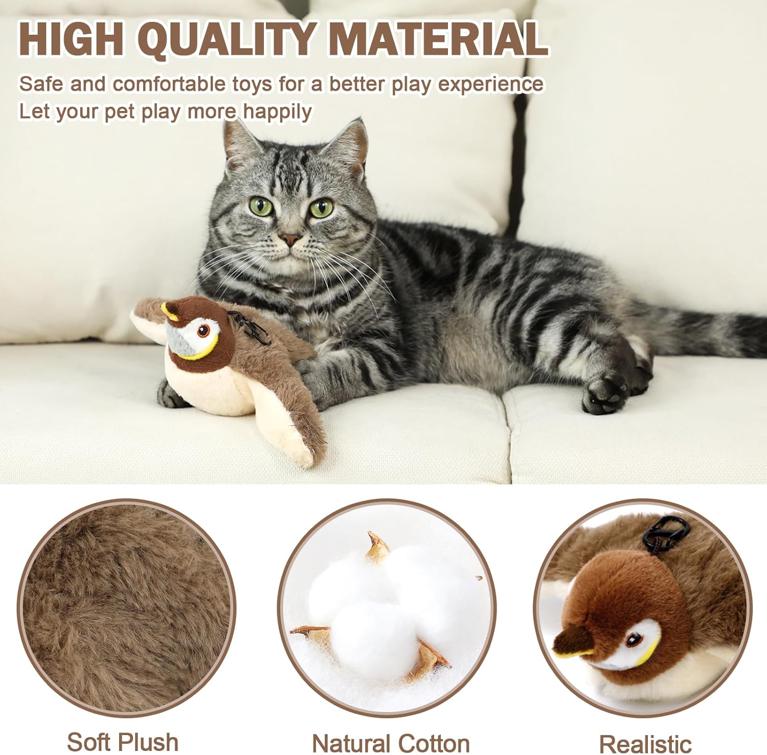 Nepfaivy Cat Toys Flapping Bird | PetNestUK