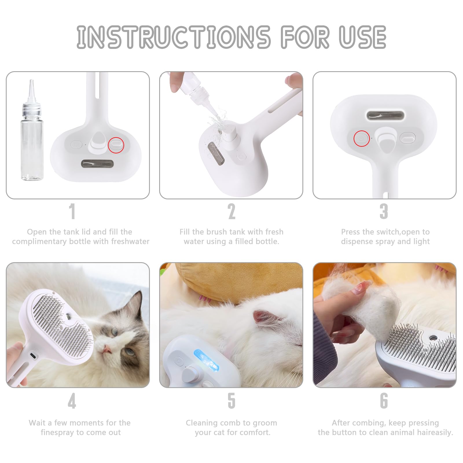 2 in 1 Pet Spray Hair Removal Comb | PetNestUK