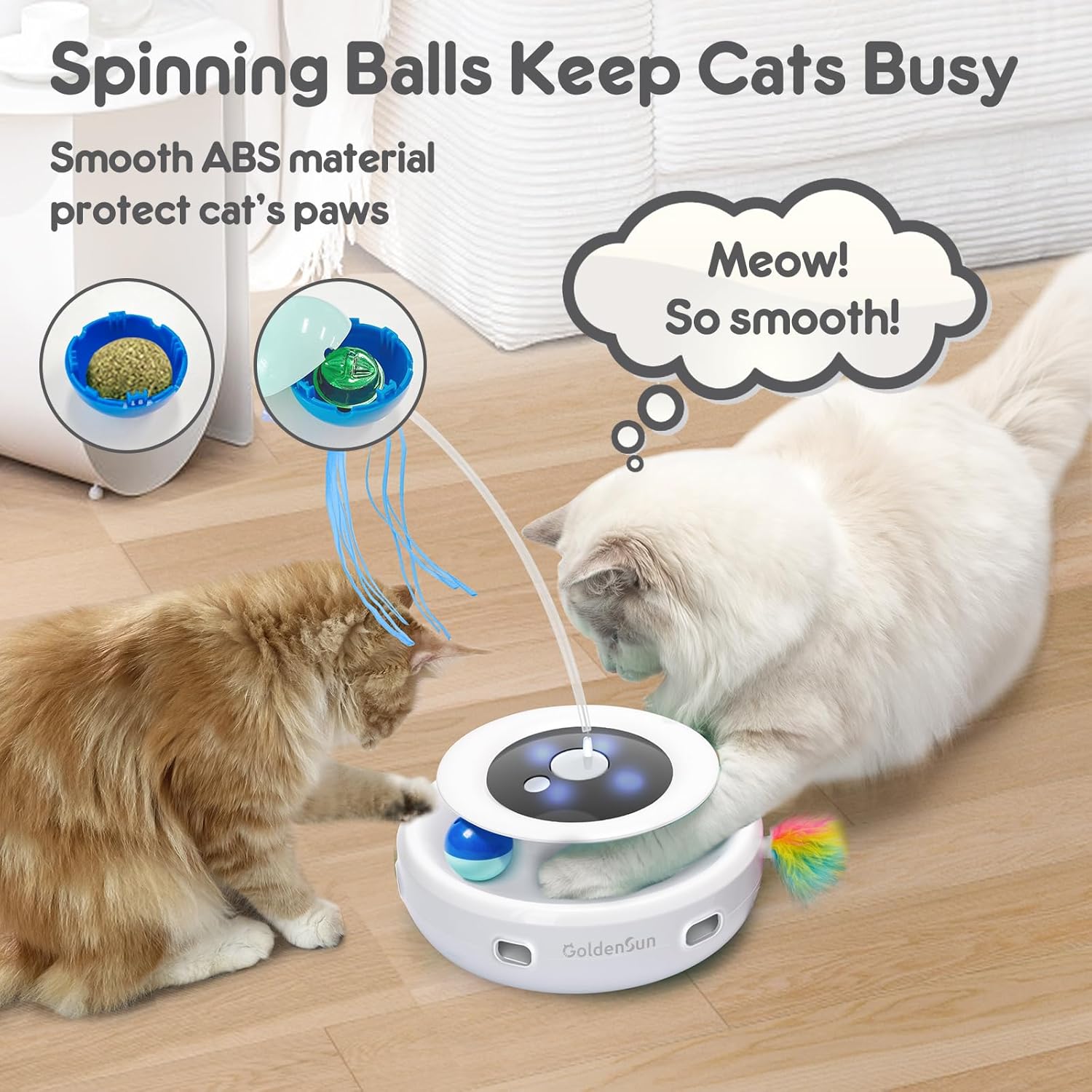 GoldenSun 3-In-1 Interactive Cat Toys for Indoor | PetNestUK