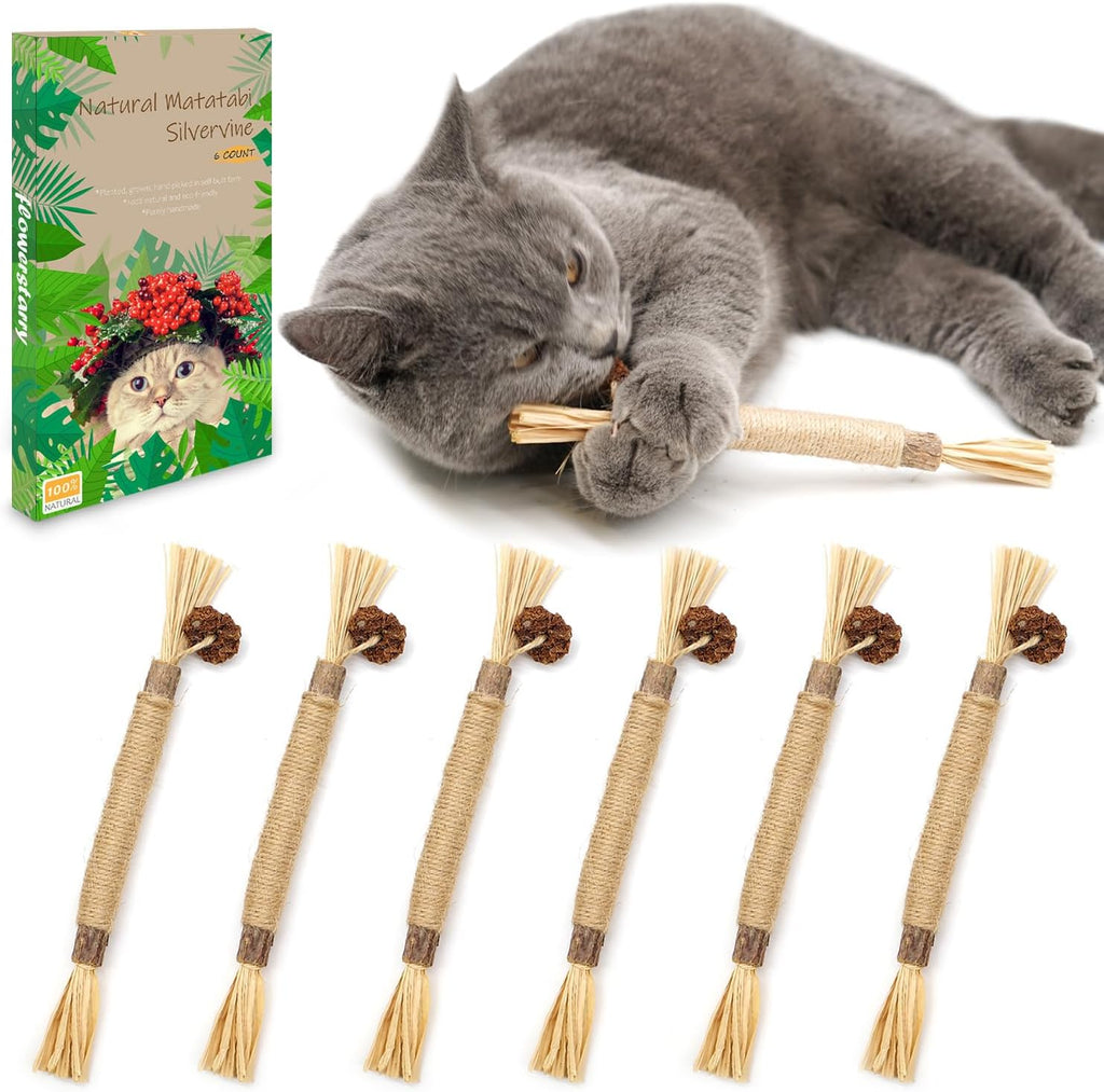 flowerstarry 6 Packs Natural Matatabi Silvervine | PetNestUK