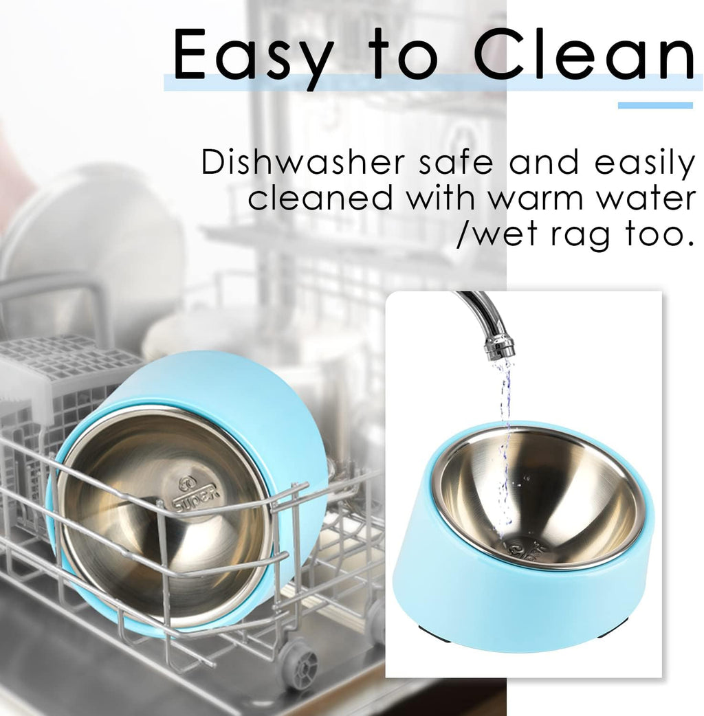 SuperDesign Slanted Stainless-Steel Pet Bowl