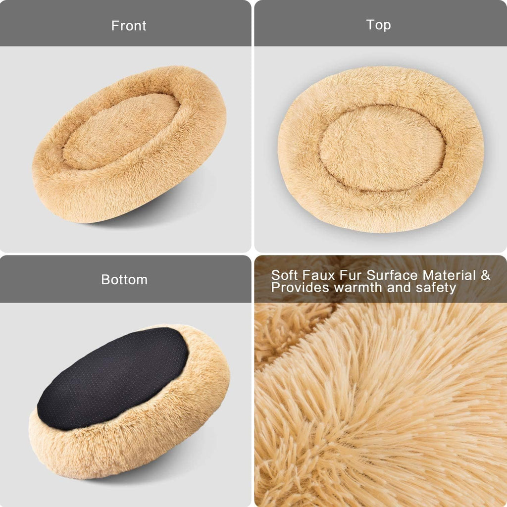 MFOX Faux-Fur Donut Pet Bed