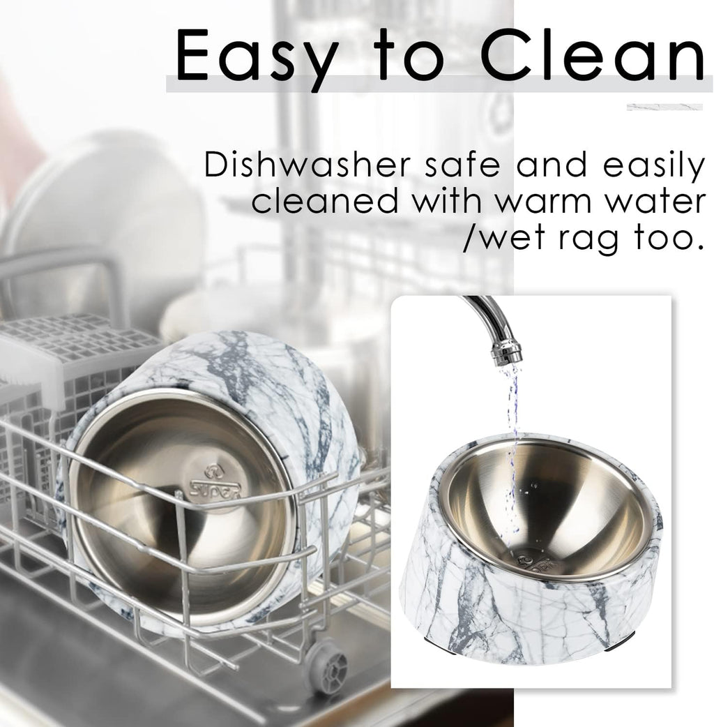 SuperDesign Slanted Stainless-Steel Pet Bowl