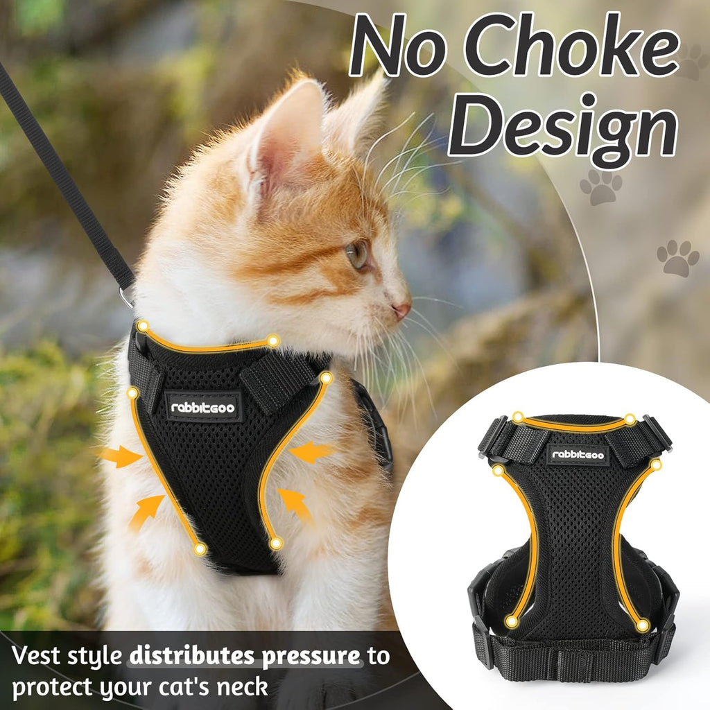rabbitgoo Cat Harness and Lead Set, Escape Proof | PetNestUK