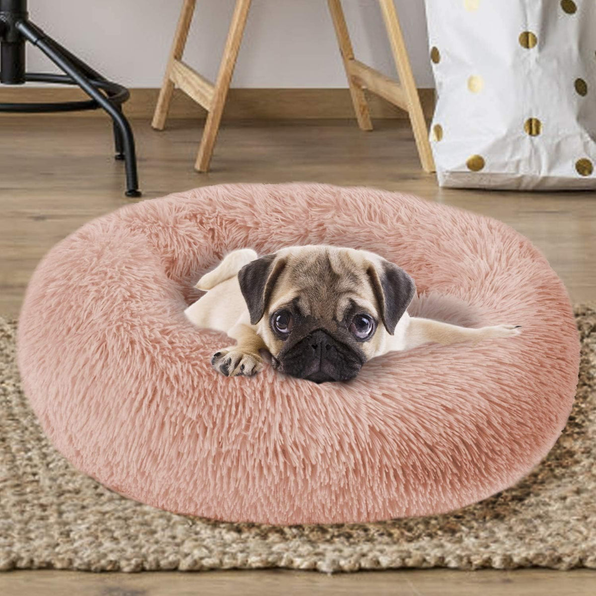 MFOX Faux-Fur Donut Pet Bed