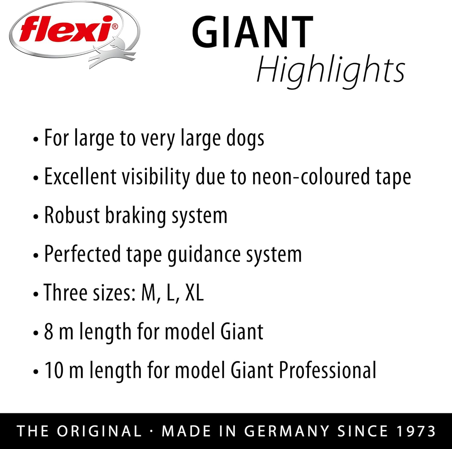 Flexi Giant Neon Tape Black Large 8m Retractable | PetNestUK