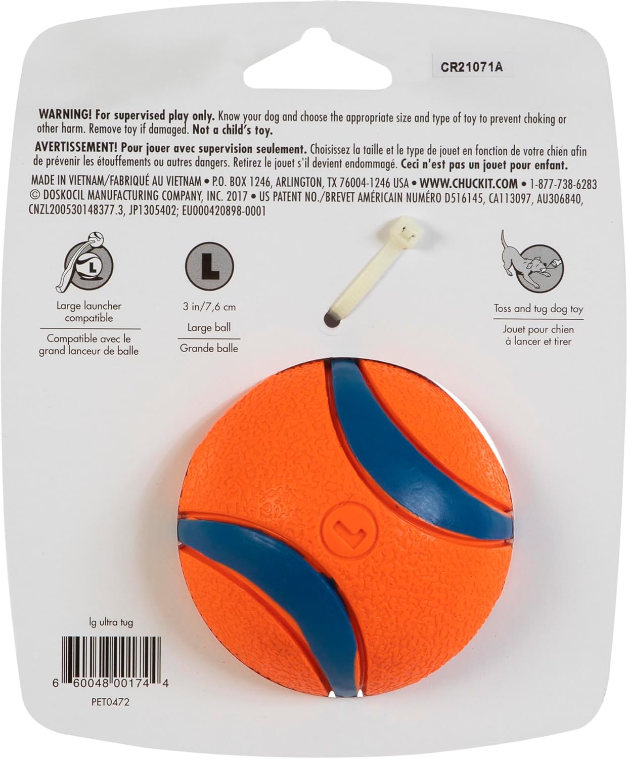 Chuckit! Ultra Tug Dog Toy With Rubber Ball Tug | PetNestUK
