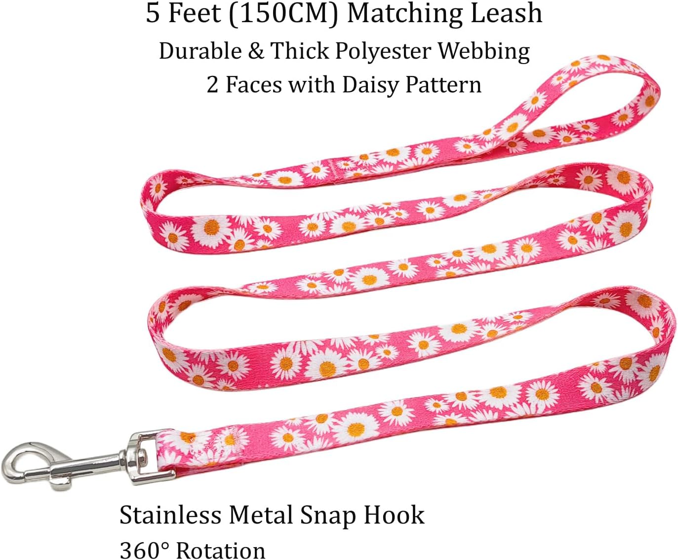 Olahibi Daisy Pattern Dog Collar and Leash | PetNestUK