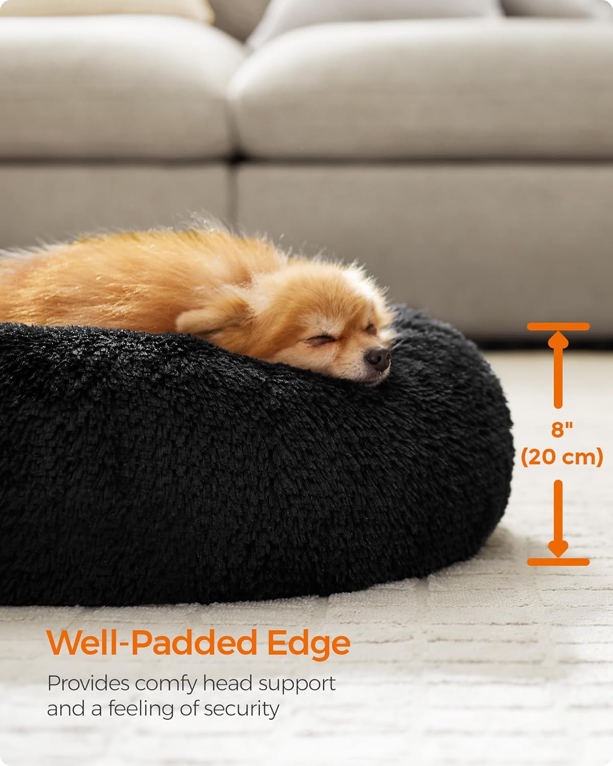 Feandrea Plush Donut Pet Bed