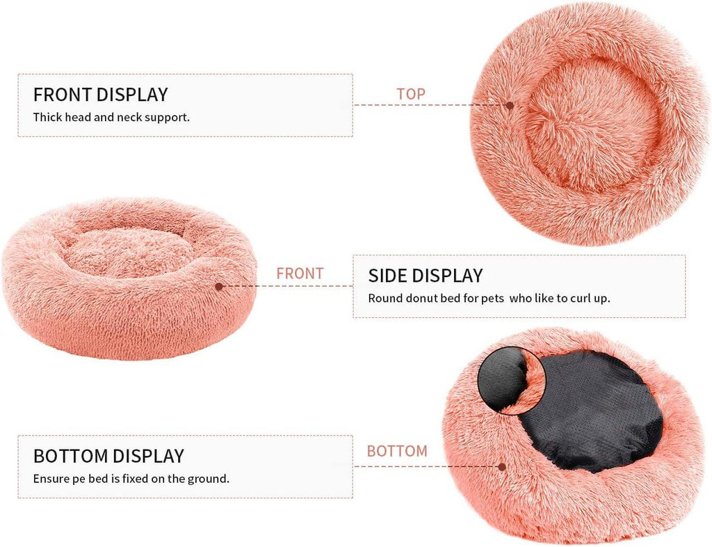 YOJOGEE Faux-Fur Donut Pet Bed