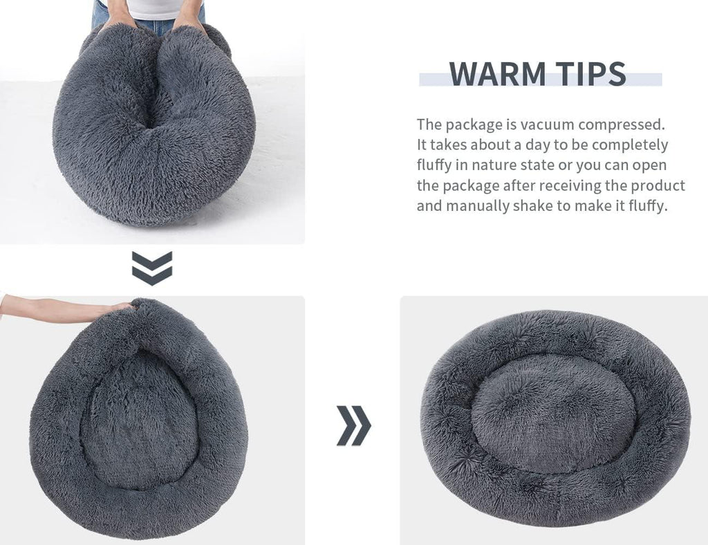 YOJOGEE Faux-Fur Donut Pet Bed