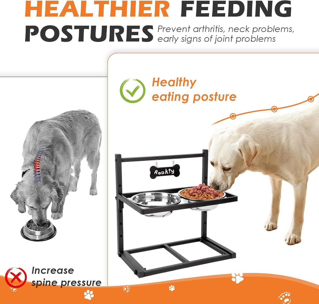 Raised Dog Bowl Height-Adjustable, Dog bowls | PetNestUK