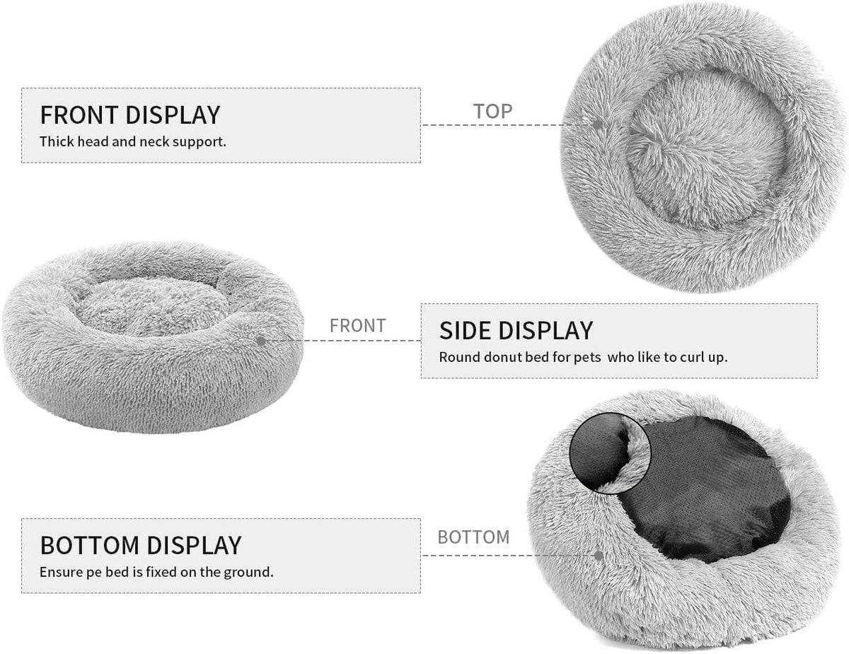 YOJOGEE Faux-Fur Donut Pet Bed