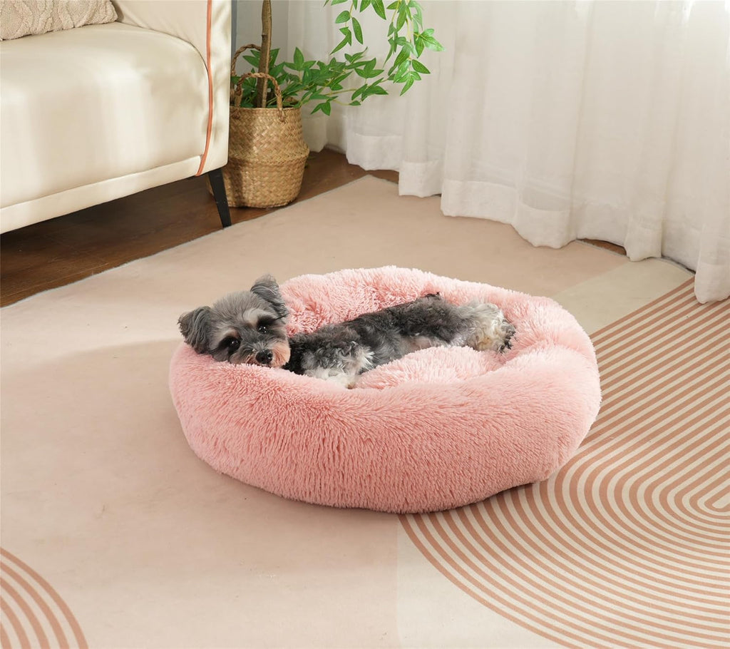 Enjamoy Plush Donut Dog Bed, Calming Round Dog | PetNestUK