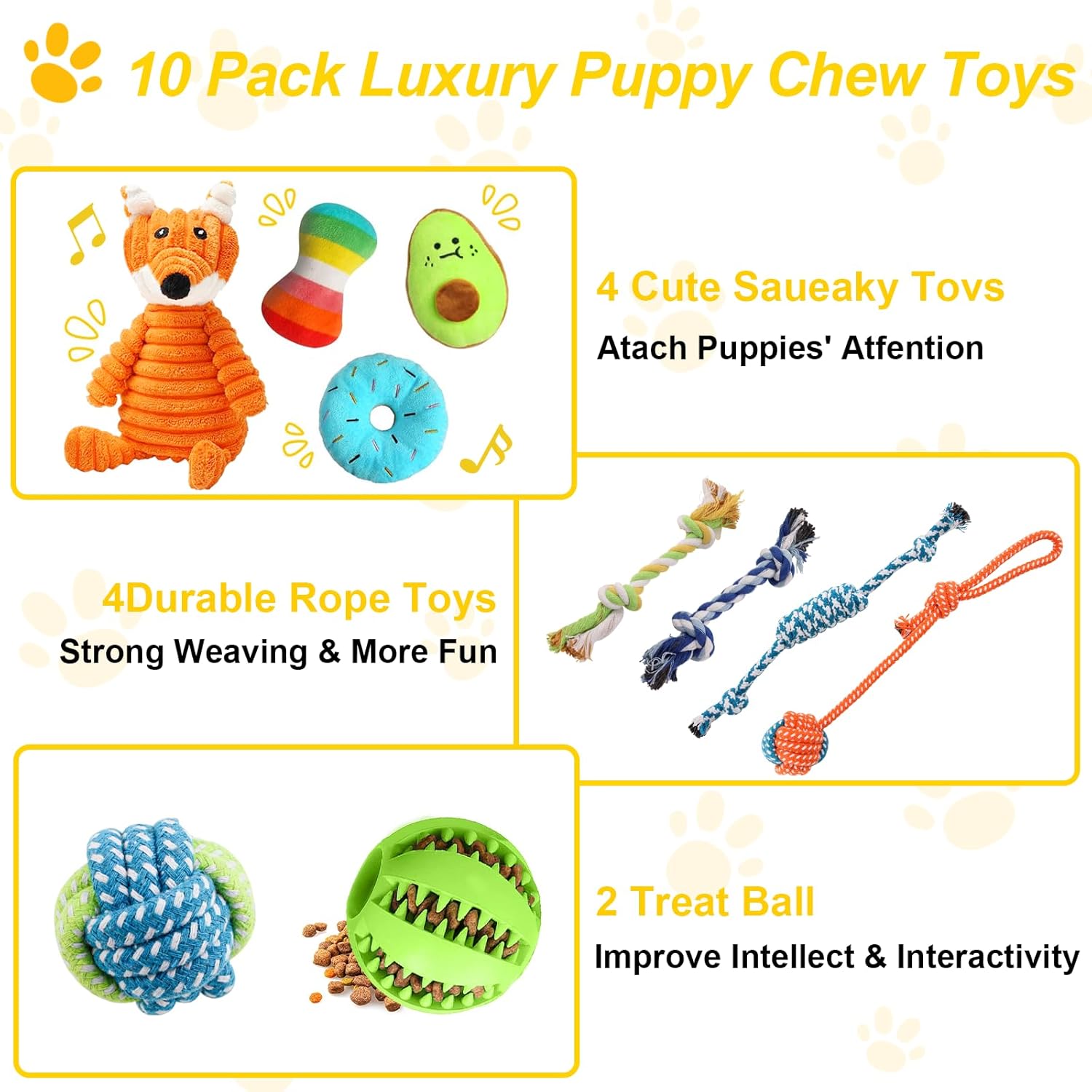 10 Pack Luxury Puppy Toys for Teething Small | PetNestUK